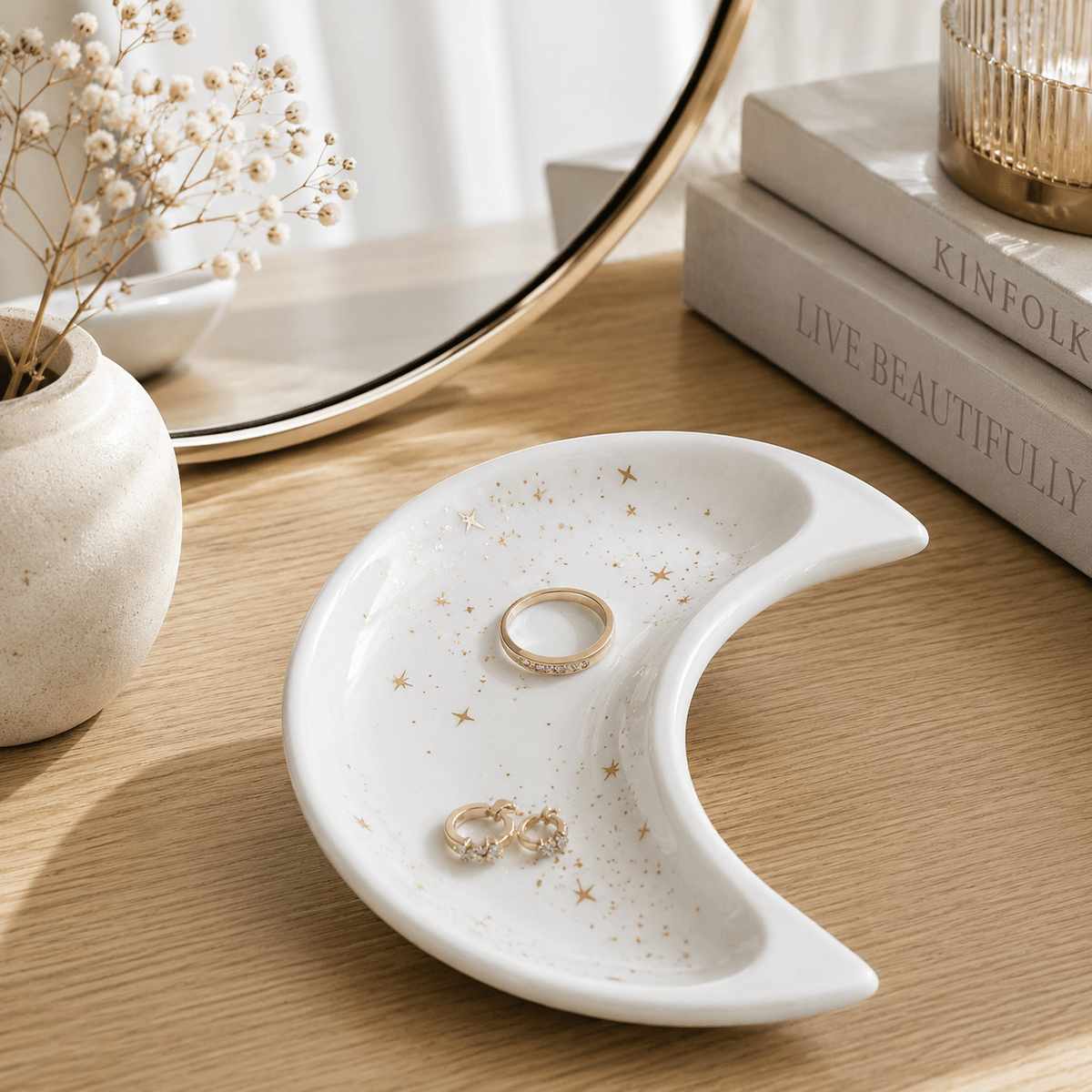 Lunara - Celestial Crescent Jewelry Tray - Urban Alcove
