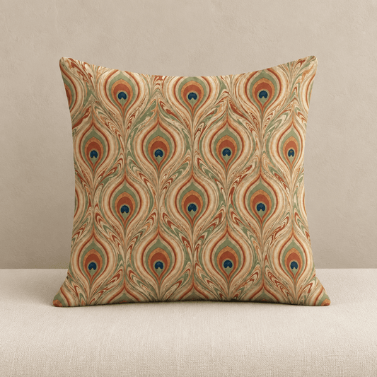 Pavo - Vintage Peacock Feather Pillow Cover - Image
