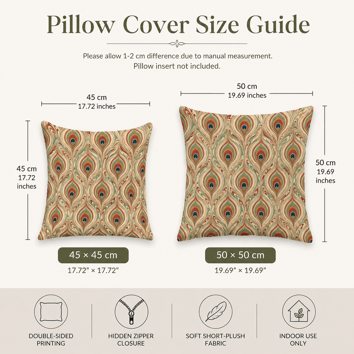 Pavo - Vintage Peacock Feather Pillow Cover - Urban Alcove