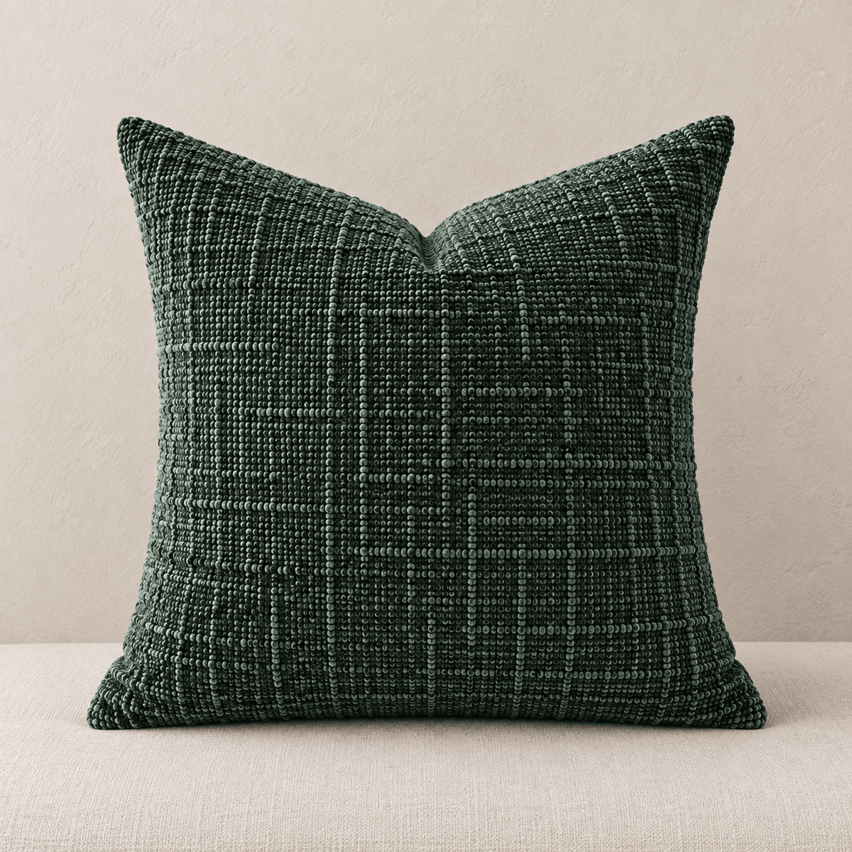 Loomline - Textured Chenille Pillow Cover — Blackish Green / 45X45Cm in a clean warm-neutral product setting