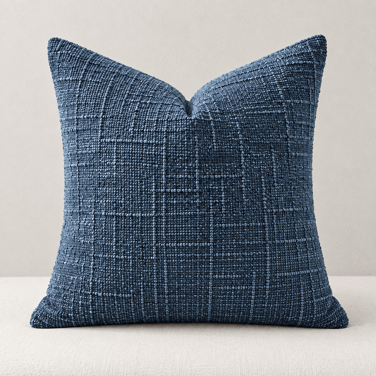 Loomline - Textured Chenille Pillow Cover — Blue / 45X45Cm in a clean warm-neutral product setting