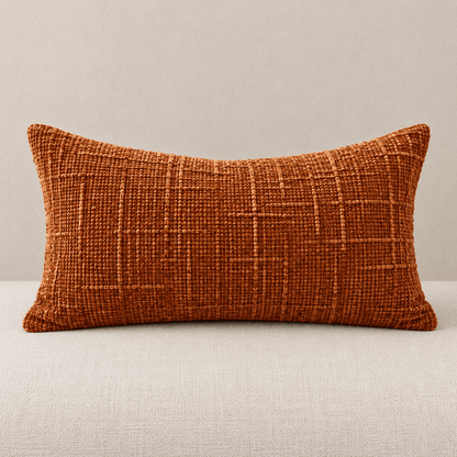 Loomline - Textured Chenille Pillow Cover — Tangerine / 30X50Cm in a clean warm-neutral product setting