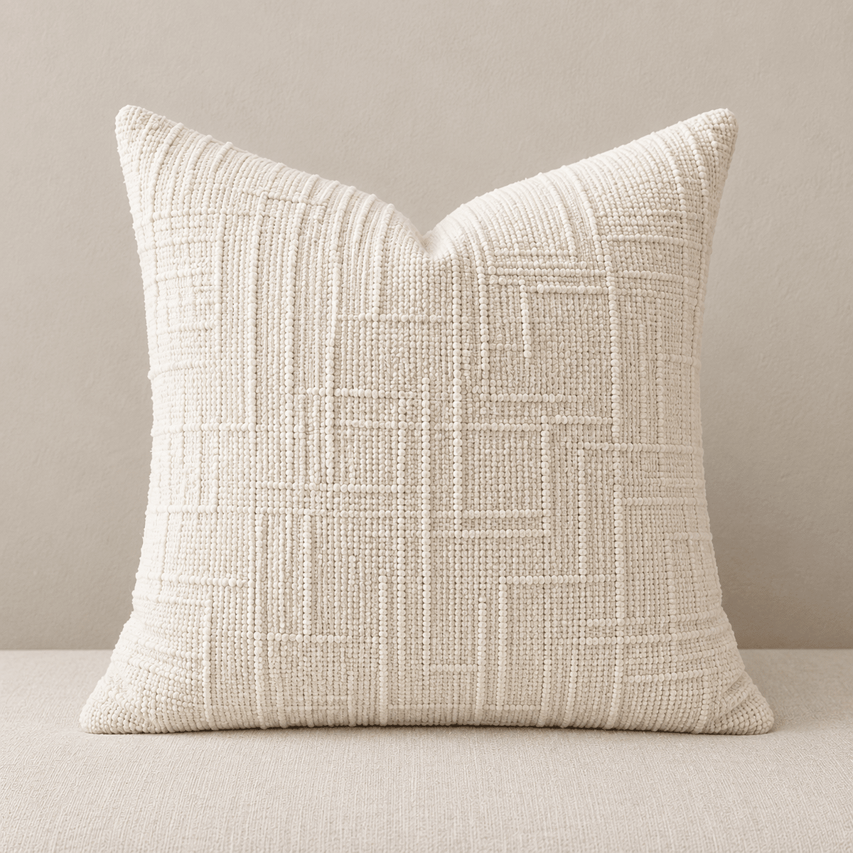 Loomline - Textured Chenille Pillow Cover — Cream White / 45X45Cm in a clean warm-neutral product setting