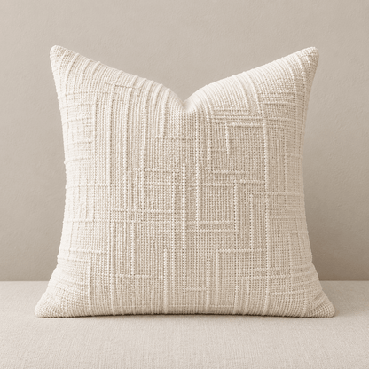 Loomline - Textured Chenille Pillow Cover — Cream White / 45X45Cm in a clean warm-neutral product setting