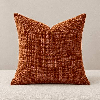 Loomline - Textured Chenille Pillow Cover — Tangerine / 45X45Cm in a clean warm-neutral product setting