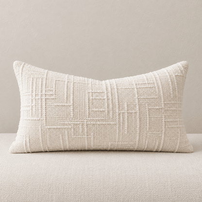 Loomline - Textured Chenille Pillow Cover — Cream White / 30X50Cm in a clean warm-neutral product setting