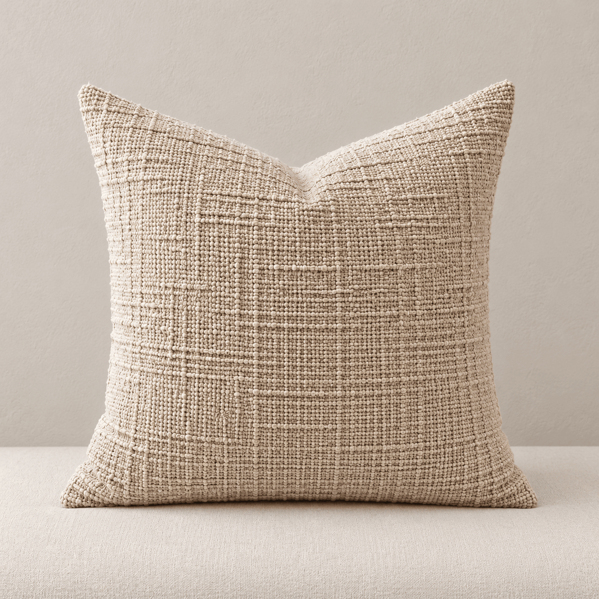 Loomline - Textured Chenille Pillow Cover — Light Camel / 45X45Cm in a clean warm-neutral product setting