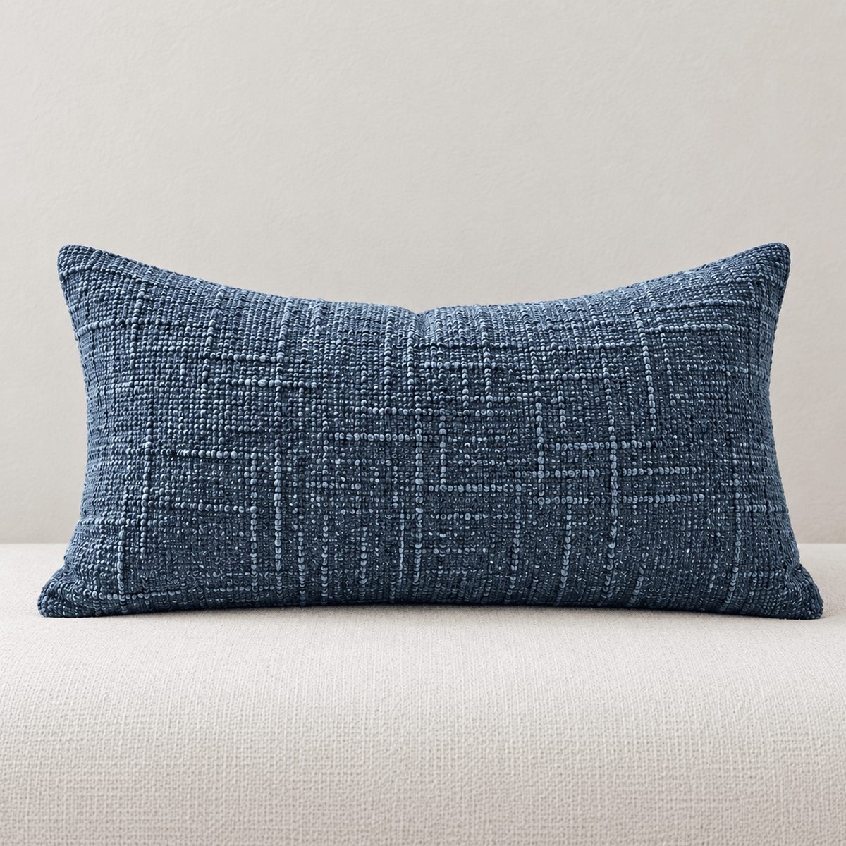 Loomline - Textured Chenille Pillow Cover — Blue / 30X50Cm in a clean warm-neutral product setting