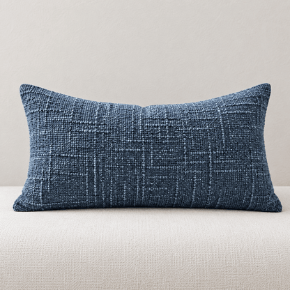 Loomline - Textured Chenille Pillow Cover — Blue / 30X50Cm in a clean warm-neutral product setting