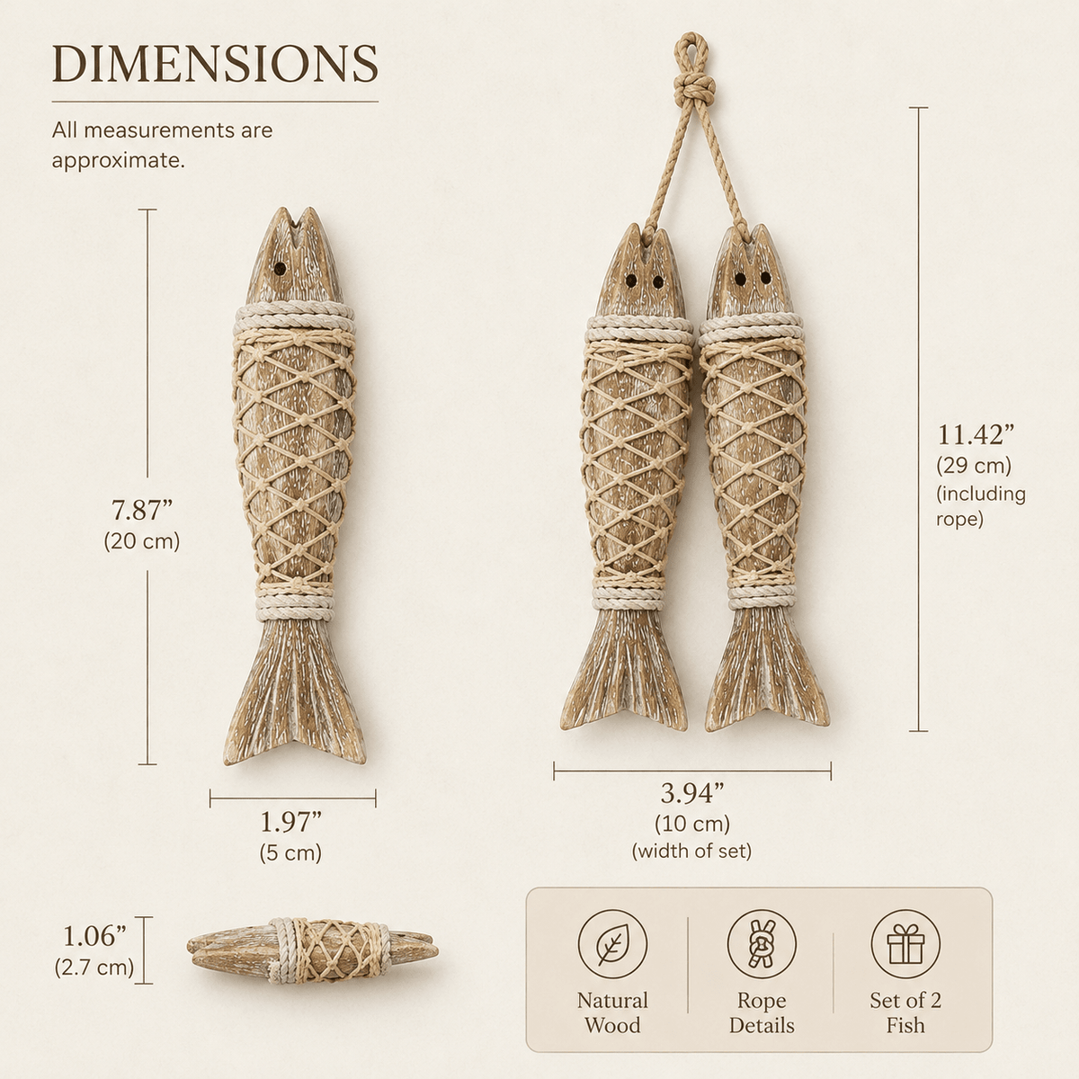 Tidewood - Rustic Coastal Fish Wall Hanging - Urban Alcove