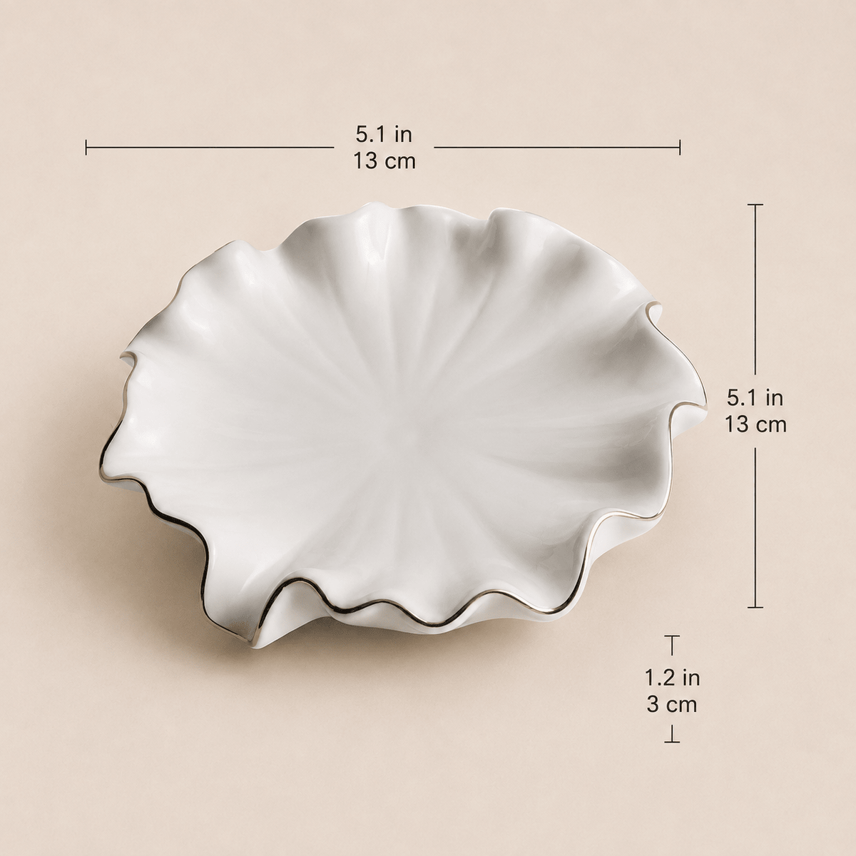 Pearl Shell - Gold Rim Ceramic Soap Dish - Urban Alcove