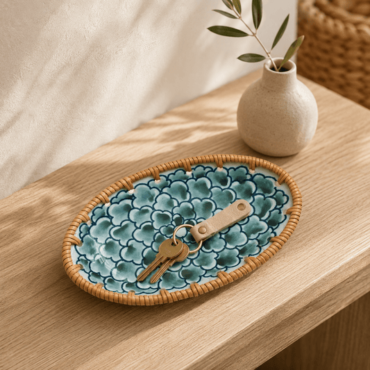 Kohana - Woven-Rim Ceramic Accent Tray - Image