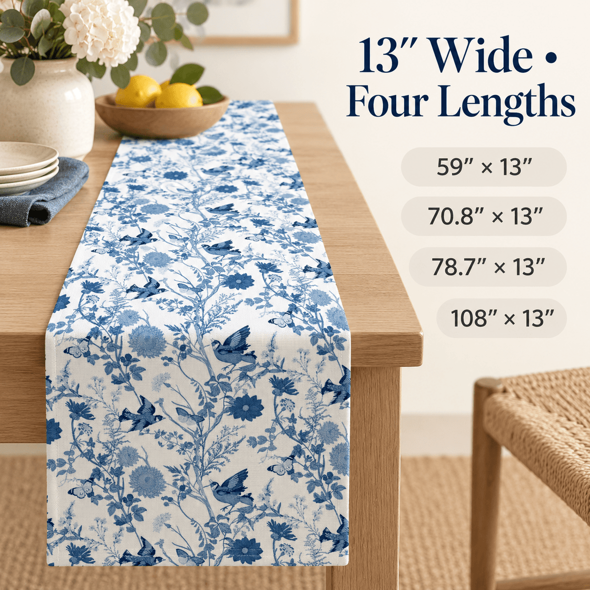 Briarwing - Botanical Bird Table Runner - Urban Alcove