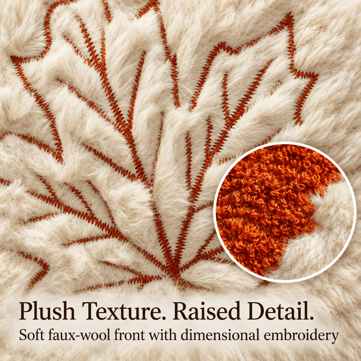 Fablewood - Plush Embroidered Fall Pillow Cover - Urban Alcove