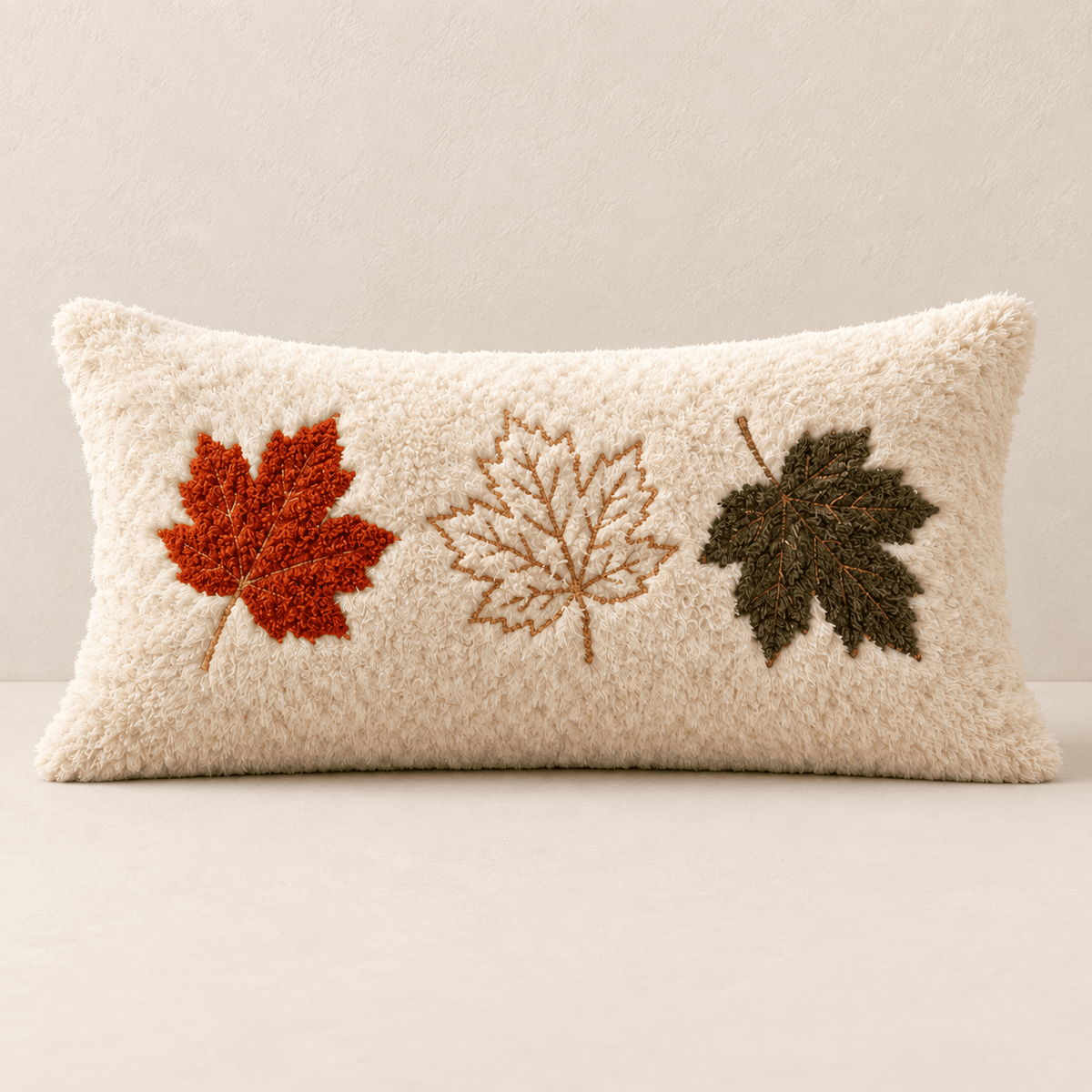 Fablewood - Plush Embroidered Fall Pillow Cover