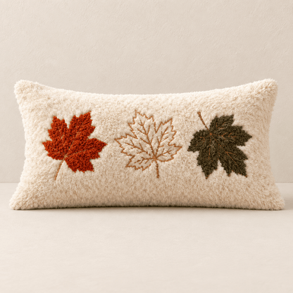 Fablewood - Plush Embroidered Fall Pillow Cover