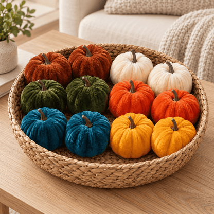 Harvest Plush - 12-Piece Plush Mini Pumpkin Décor Set - Urban Alcove