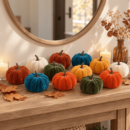 Harvest Plush - 12-Piece Plush Mini Pumpkin Décor Set - Urban Alcove