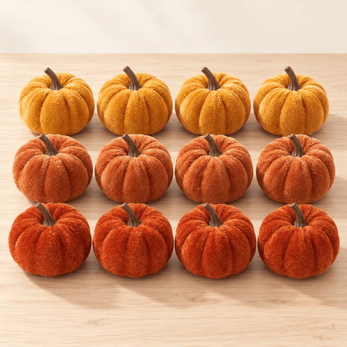 Harvest Plush - 12-Piece Plush Mini Pumpkin Décor Set
