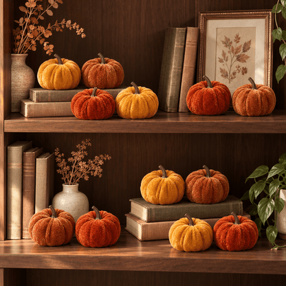 Harvest Plush - 12-Piece Plush Mini Pumpkin Décor Set - Urban Alcove
