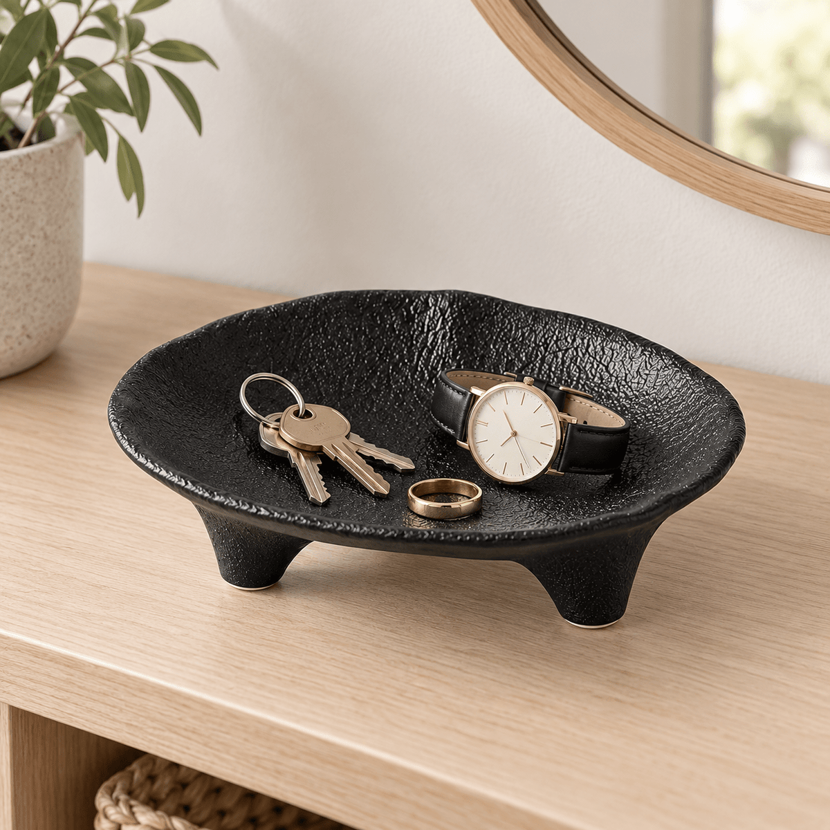 Tria - Three-Legged Ceramic Jewelry Tray - Urban Alcove