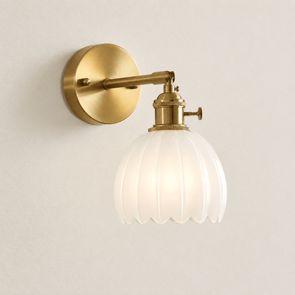Petalia - Ribbed Glass Tulip Wall Sconce - Urban Alcove