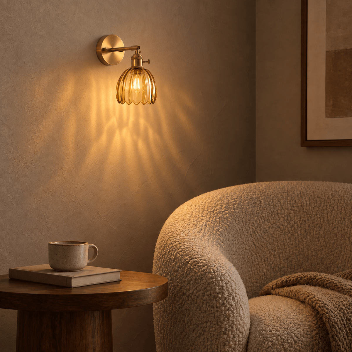 Petalia - Ribbed Glass Tulip Wall Sconce - Urban Alcove