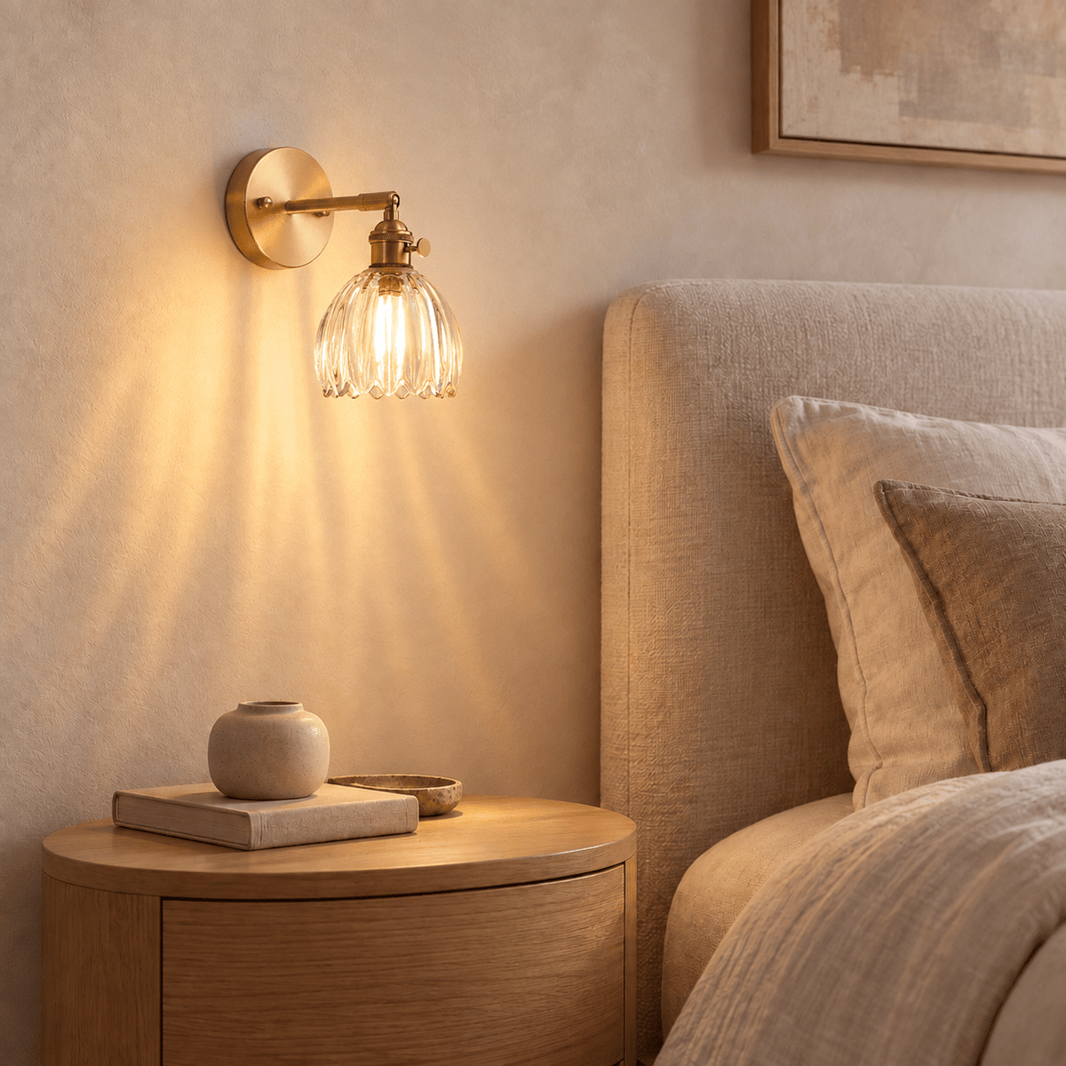 Petalia - Ribbed Glass Tulip Wall Sconce - Urban Alcove