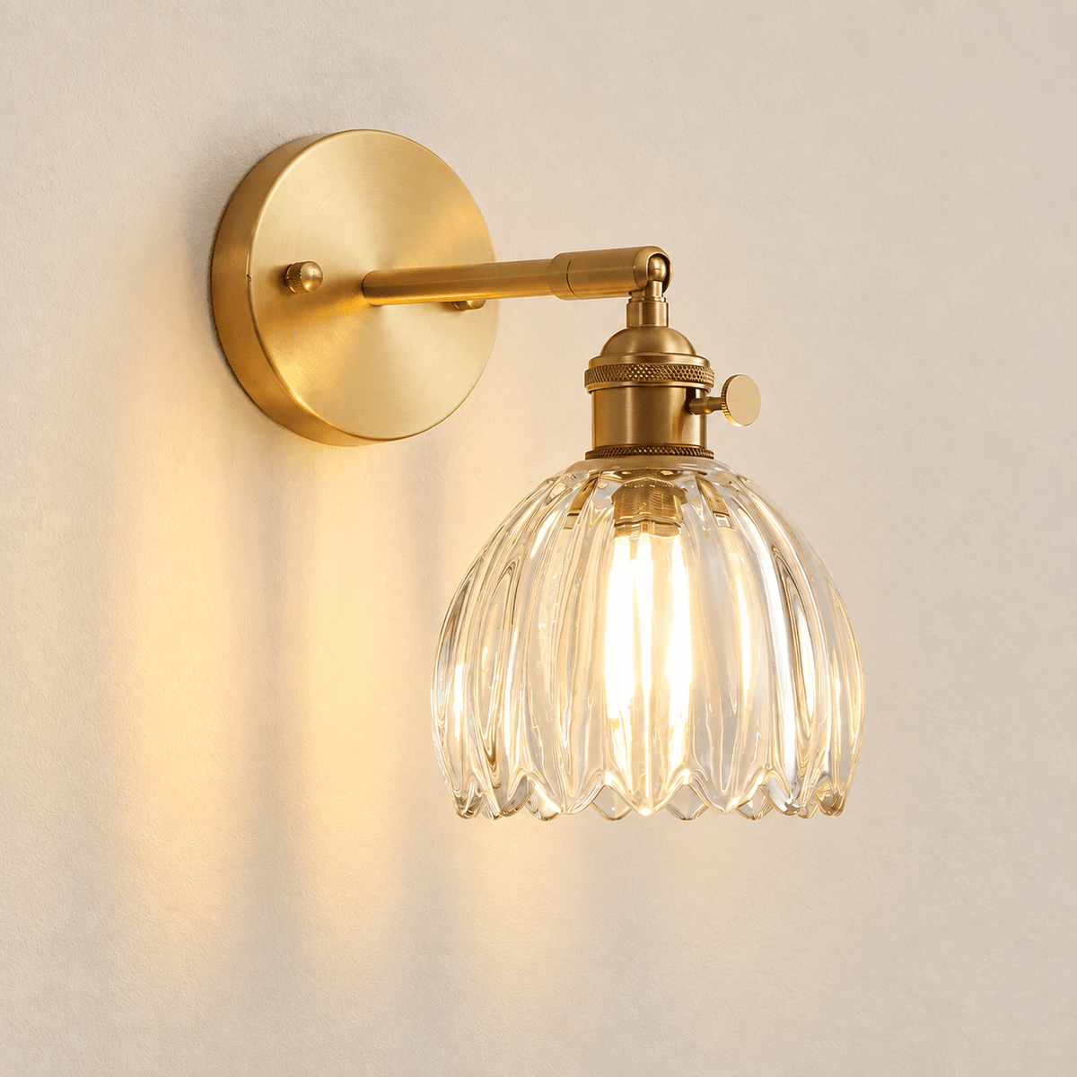 Petalia - Ribbed Glass Tulip Wall Sconce - Urban Alcove