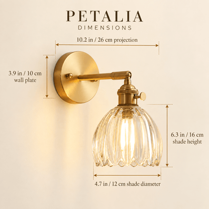 Petalia - Ribbed Glass Tulip Wall Sconce - Urban Alcove