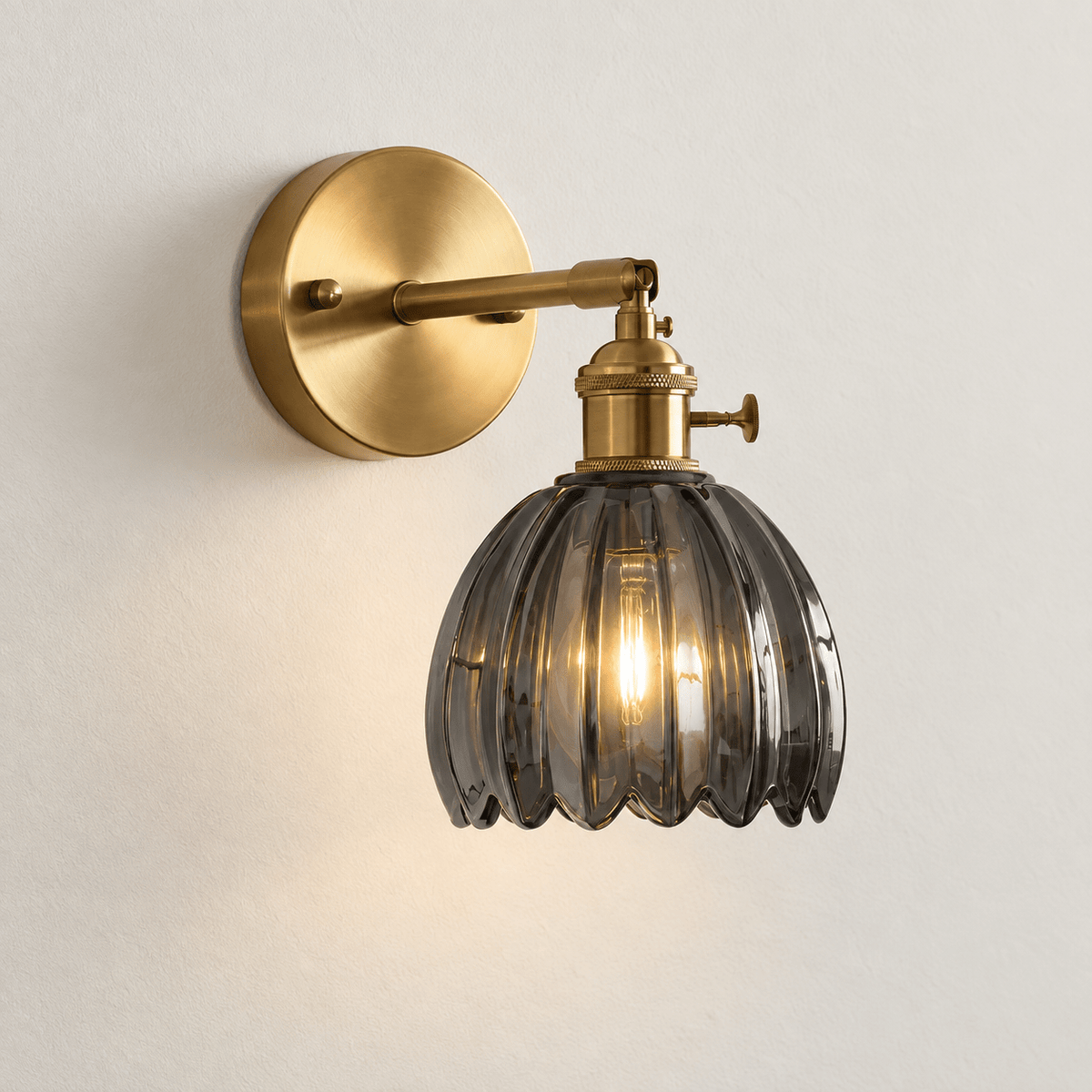 Petalia - Ribbed Glass Tulip Wall Sconce - Urban Alcove