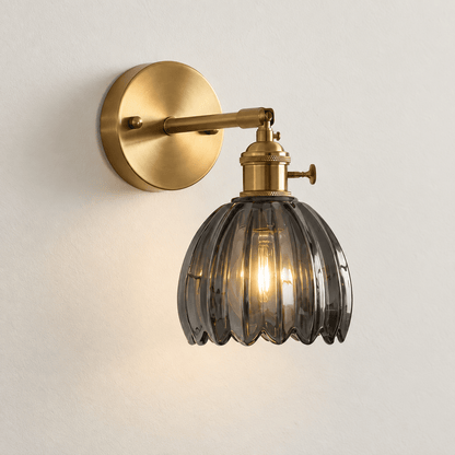 Petalia - Ribbed Glass Tulip Wall Sconce - Urban Alcove
