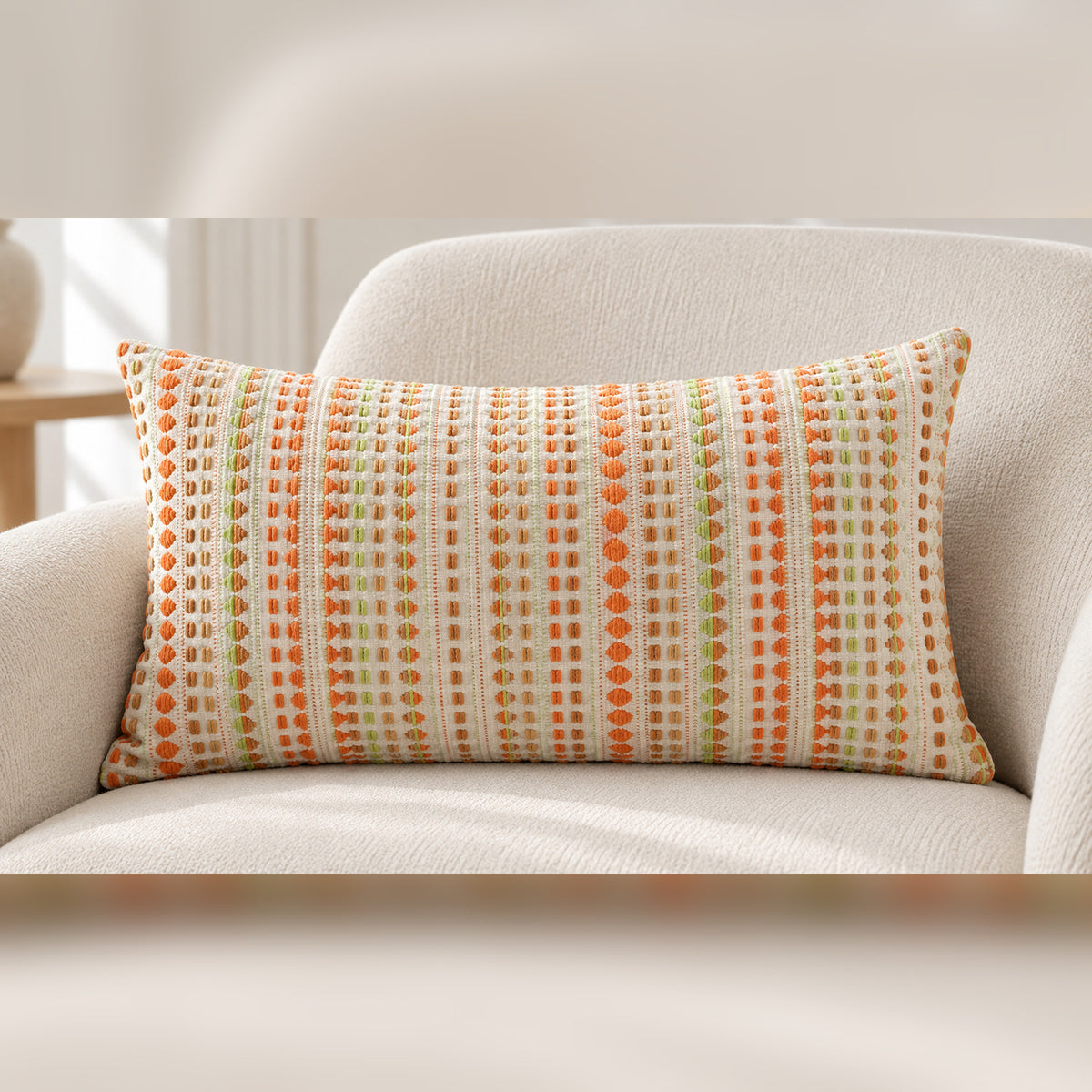 Tessara - Textured Chenille Stripe Pillow Cover
