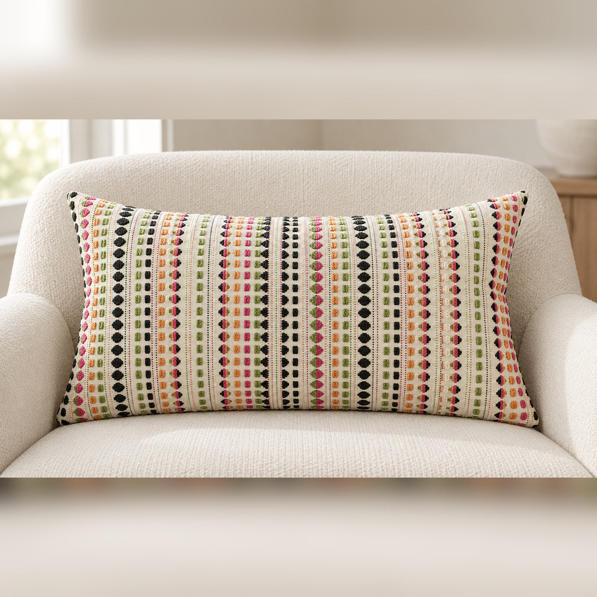 Tessara - Textured Chenille Stripe Pillow Cover