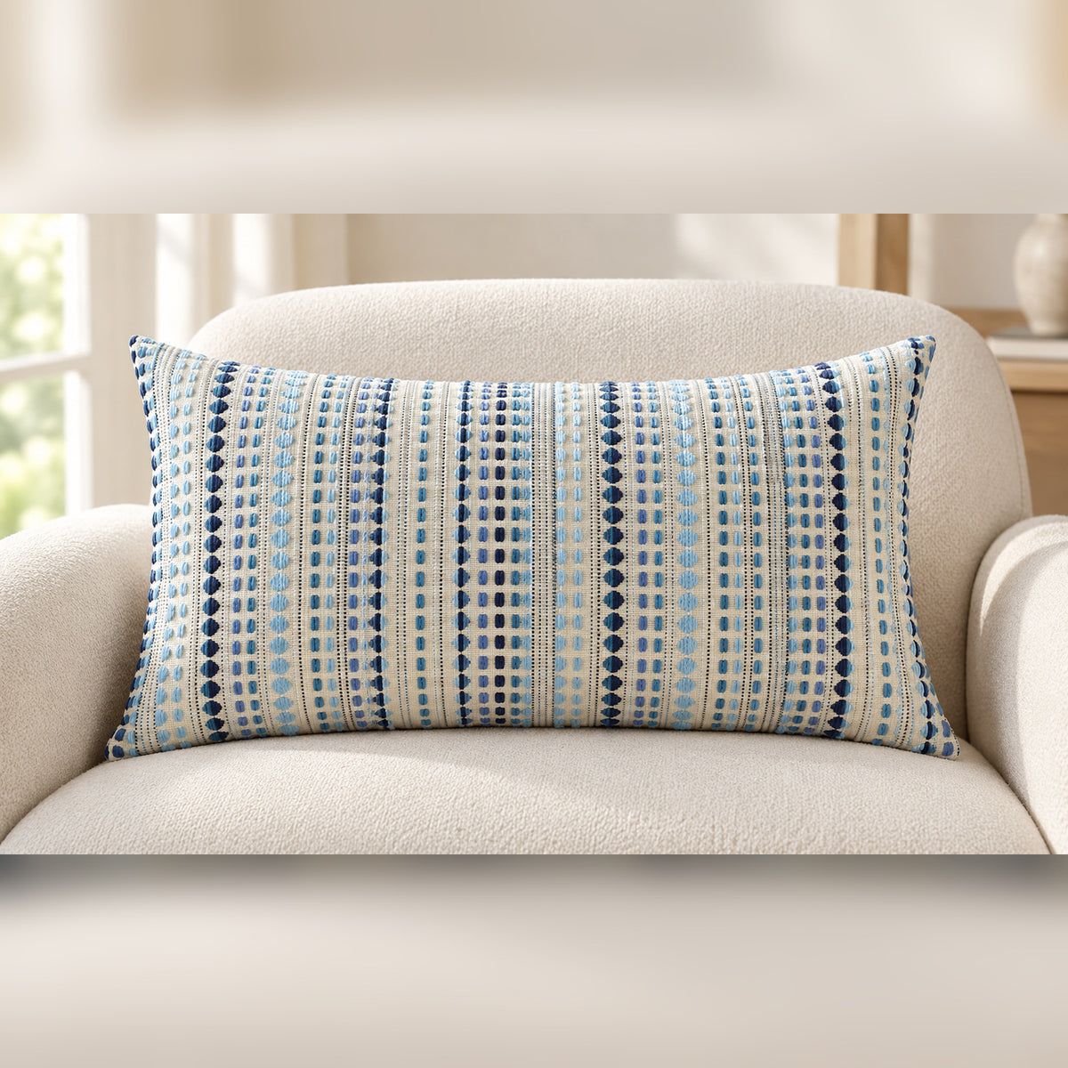 Tessara - Textured Chenille Stripe Pillow Cover