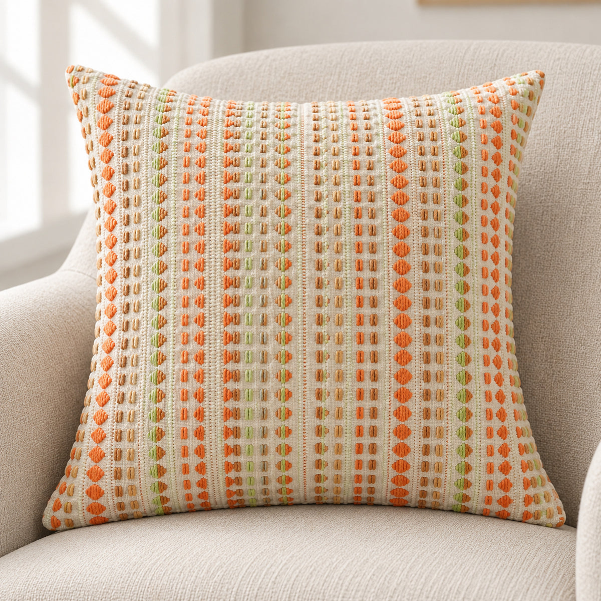 Tessara - Textured Chenille Stripe Pillow Cover