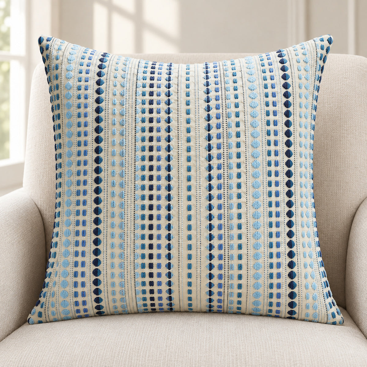 Tessara - Textured Chenille Stripe Pillow Cover