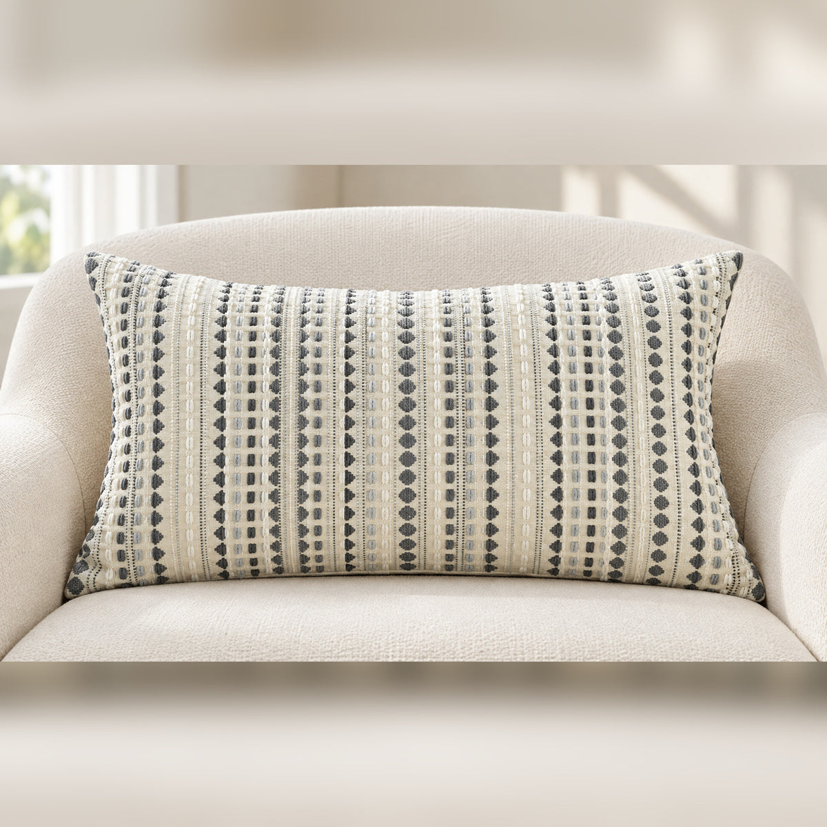 Tessara - Textured Chenille Stripe Pillow Cover