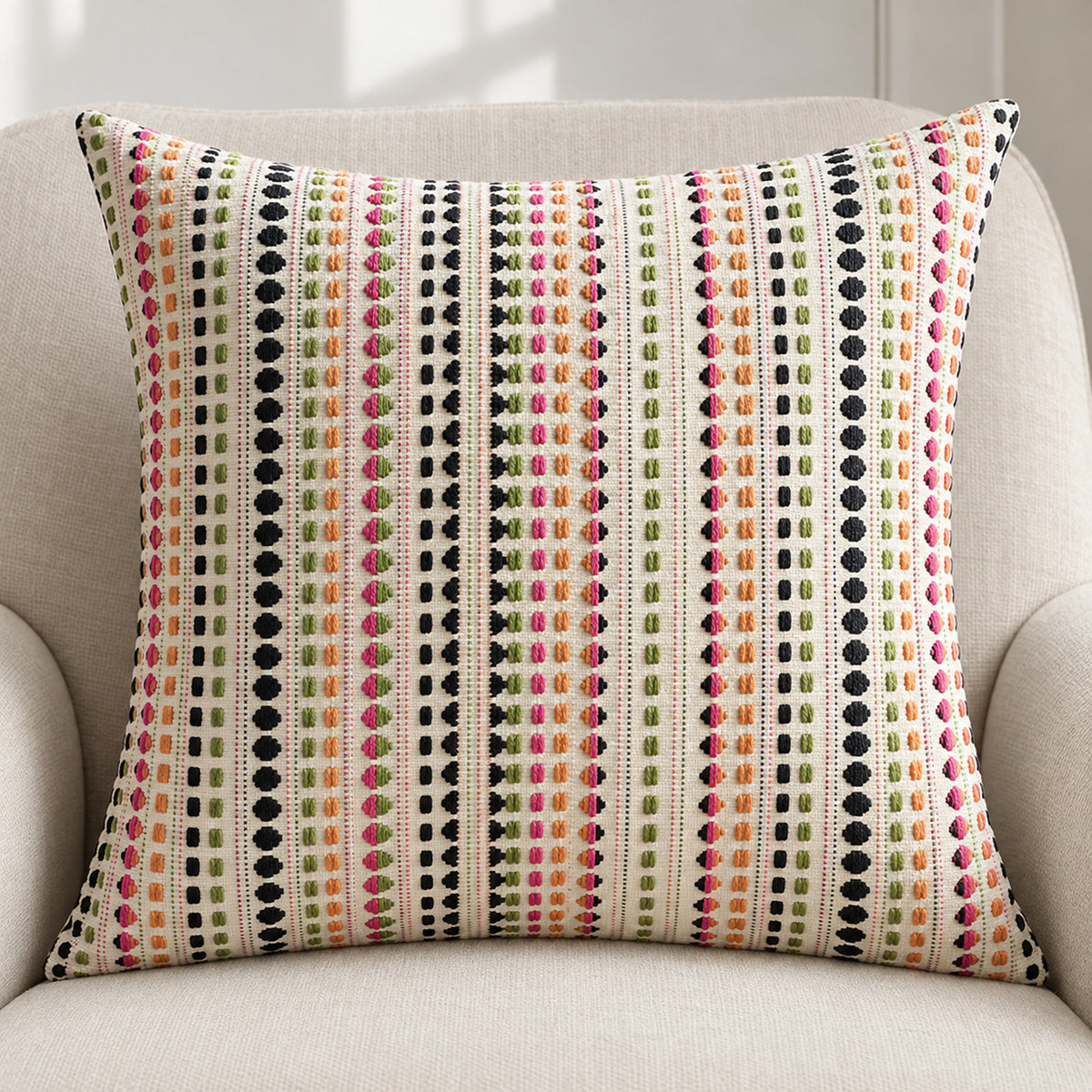 Tessara - Textured Chenille Stripe Pillow Cover