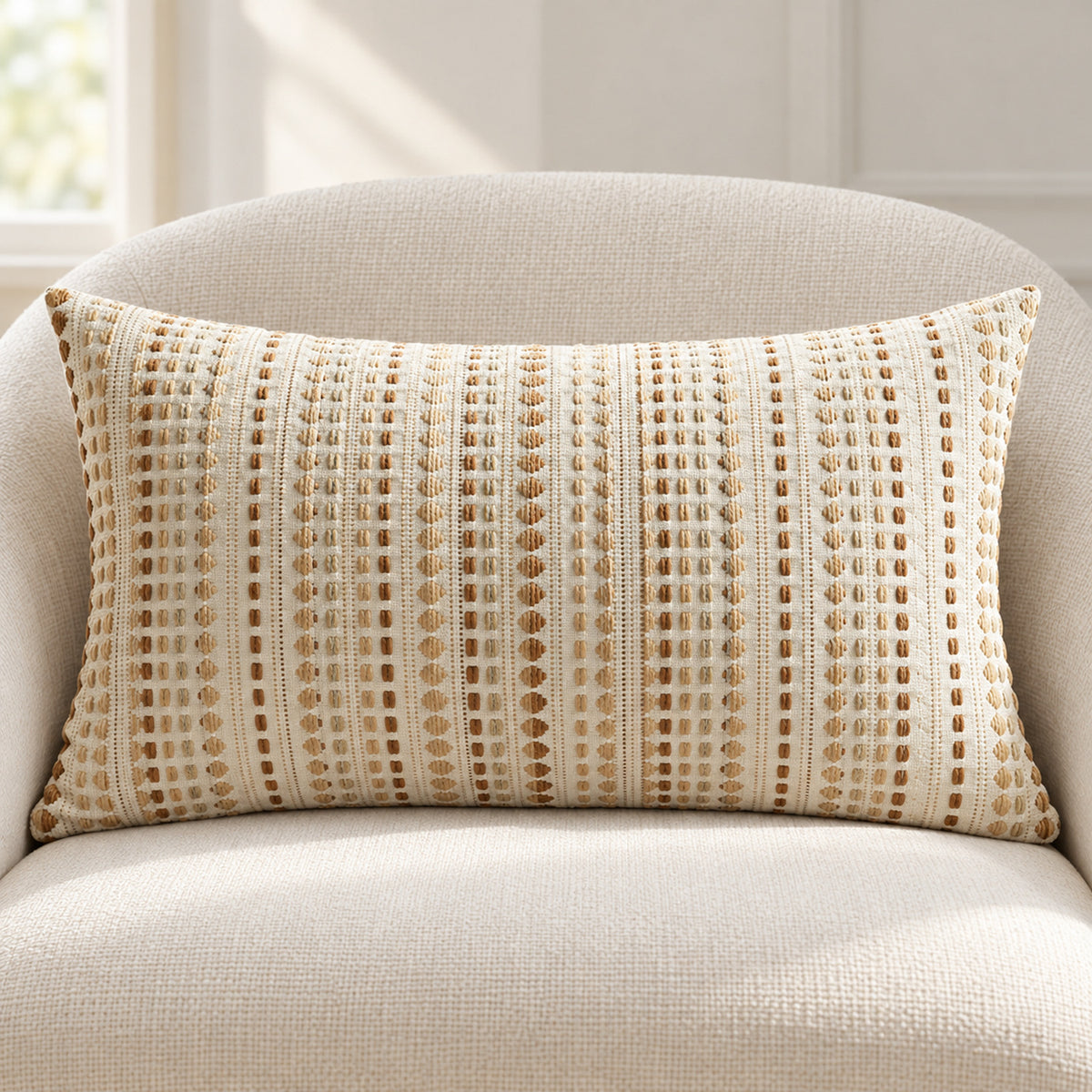 Tessara - Textured Chenille Stripe Pillow Cover