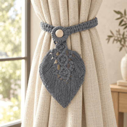 Sylvan Knot – Braided Leaf Curtain Tiebacks, Set of 2