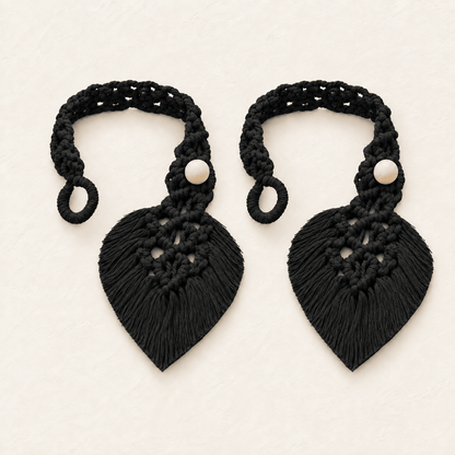 Sylvan Knot – Braided Leaf Curtain Tiebacks, Set of 2