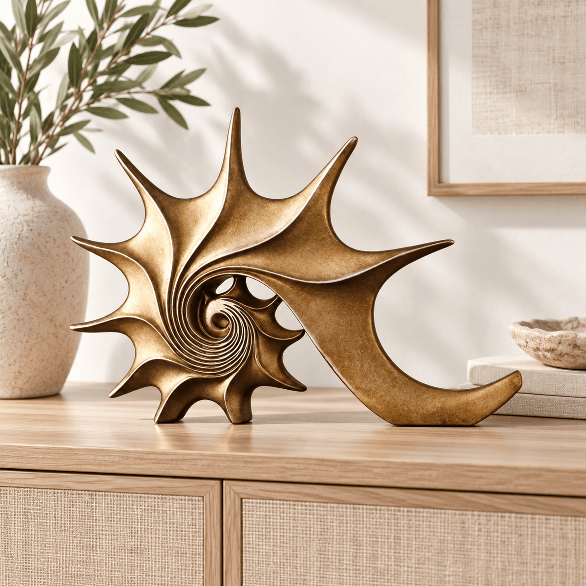 Aurelia - Sculptural Gold Conch Accent - Urban Alcove