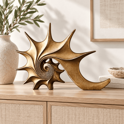 Aurelia - Sculptural Gold Conch Accent - Urban Alcove