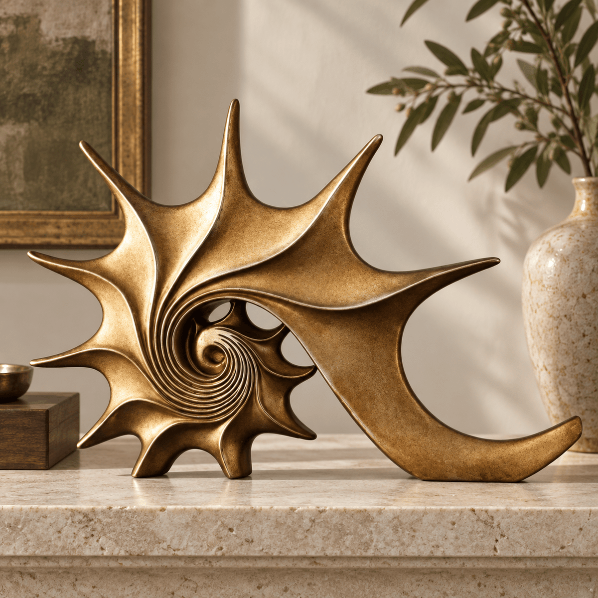 Aurelia - Sculptural Gold Conch Accent - Urban Alcove