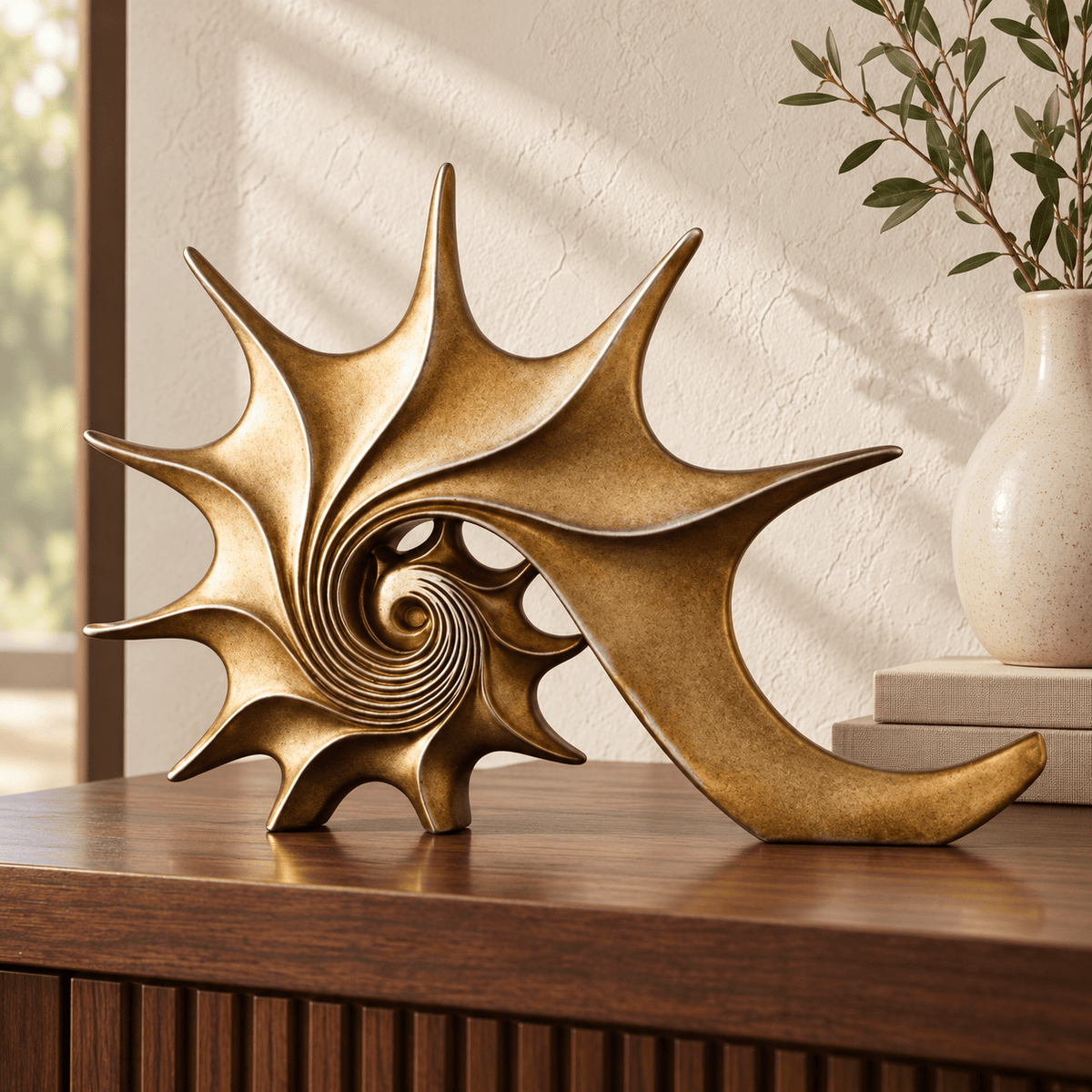 Aurelia - Sculptural Gold Conch Accent - Urban Alcove