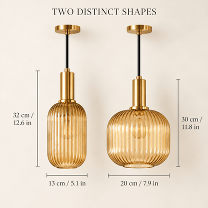 Vetra – Ribbed Glass Pendant Light - Urban Alcove