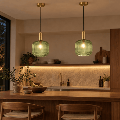 Vetra – Ribbed Glass Pendant Light - Urban Alcove