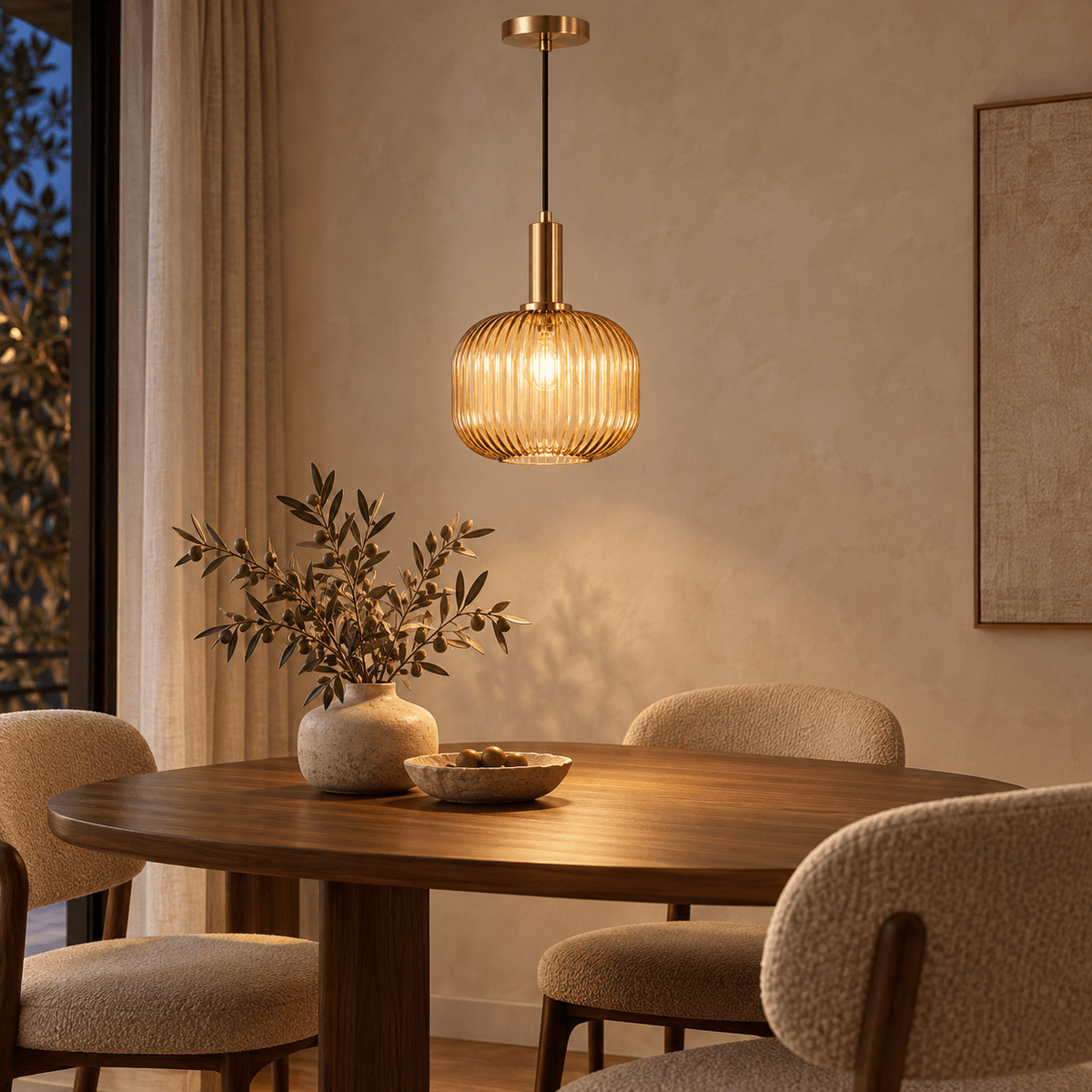 Vetra – Ribbed Glass Pendant Light - Urban Alcove