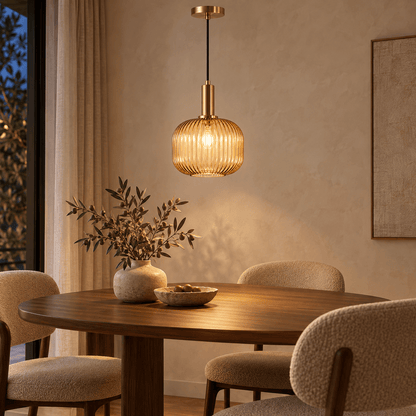 Vetra – Ribbed Glass Pendant Light - Urban Alcove